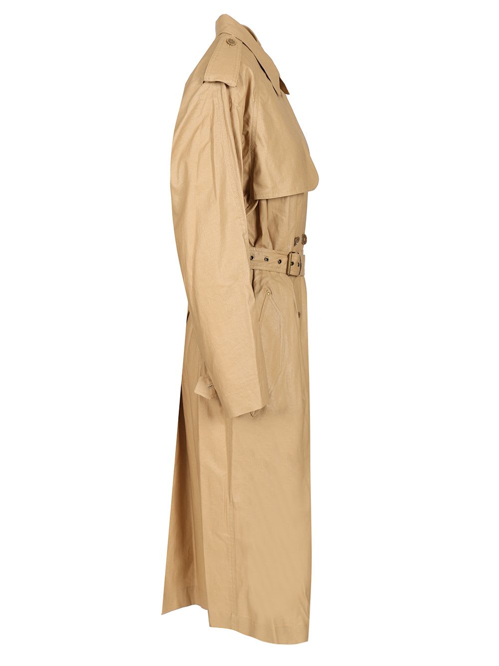 Isabel Marant Freanne Long Trench Coat In Beige
