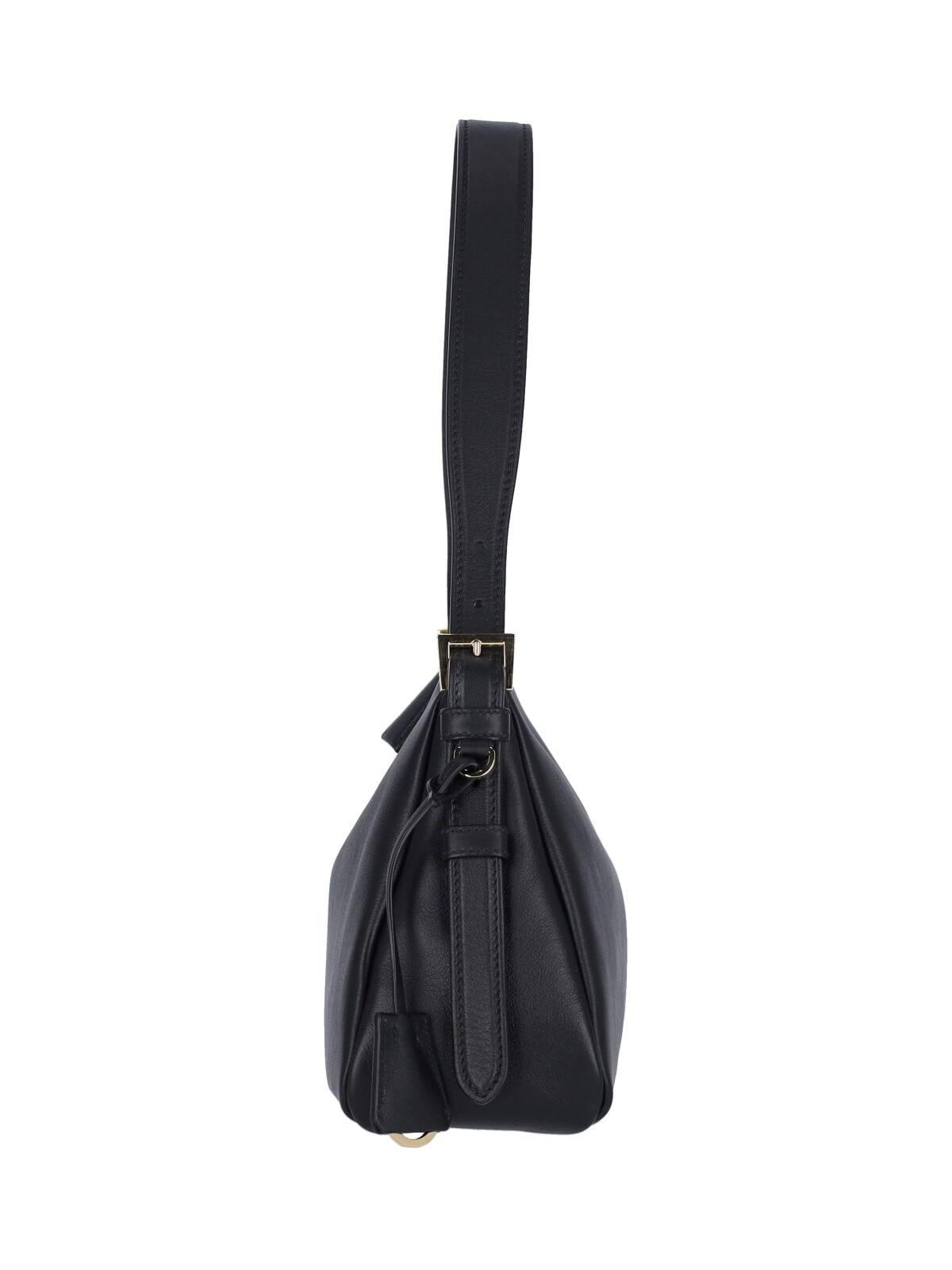 Prada Aimee Medium Leather Shoulder Bag In Black