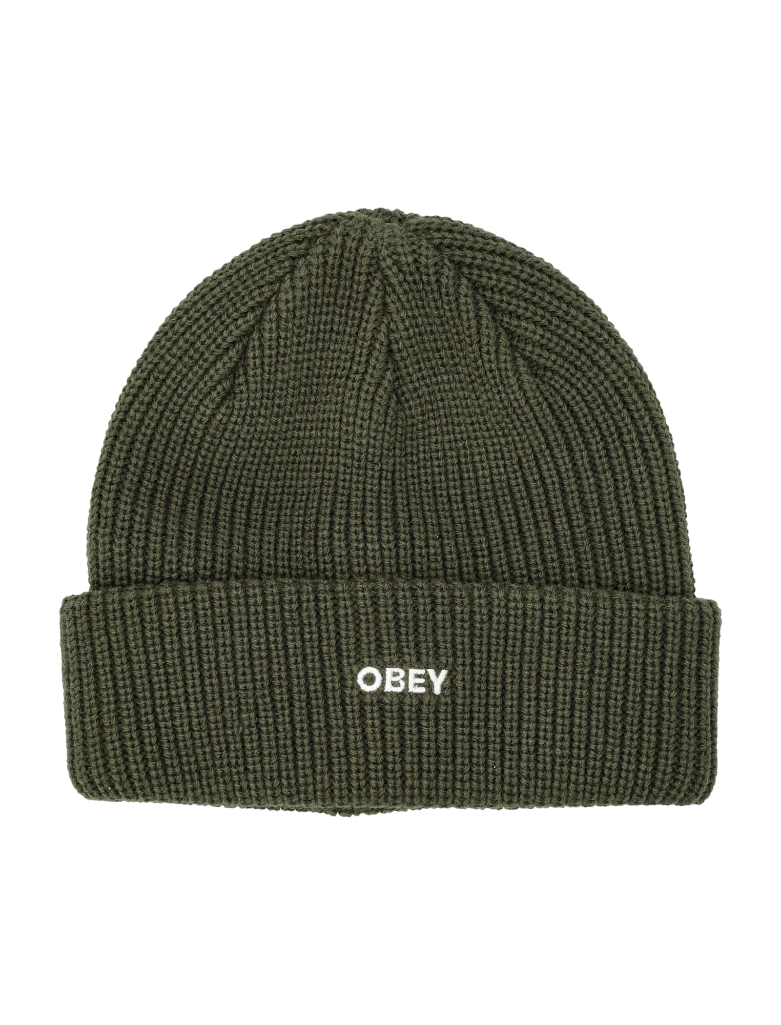 Obey Future Knit Logo Beanie In Green
