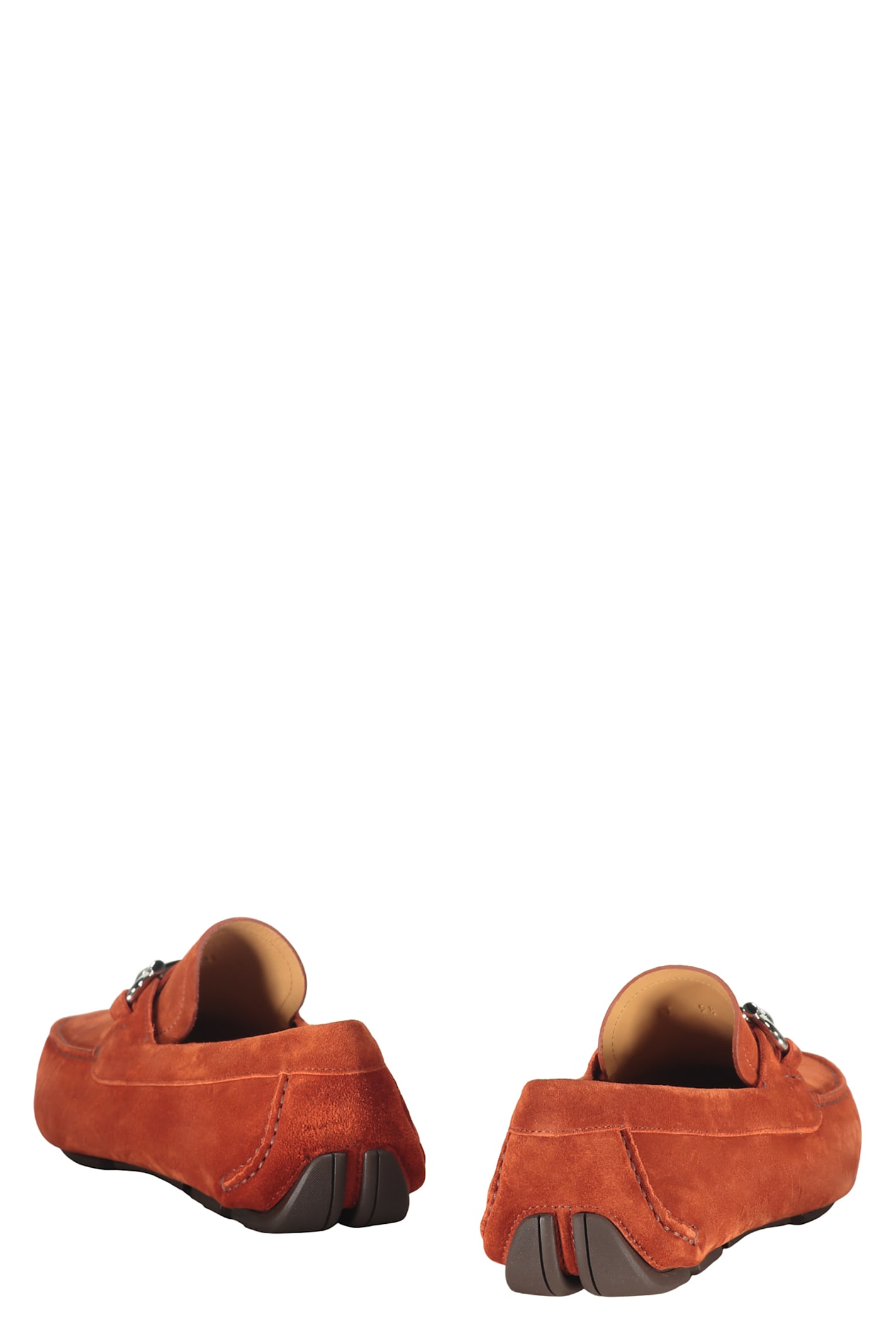 Ferragamo Gancini Loafer Aus Wildleder In Brown