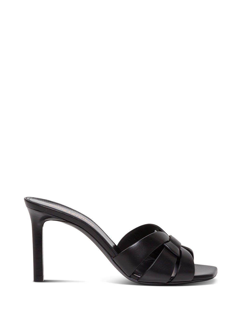Buy Saint Laurent Tribute Sandals In Black Leather online, shop Saint Laurent shoes with free shipping