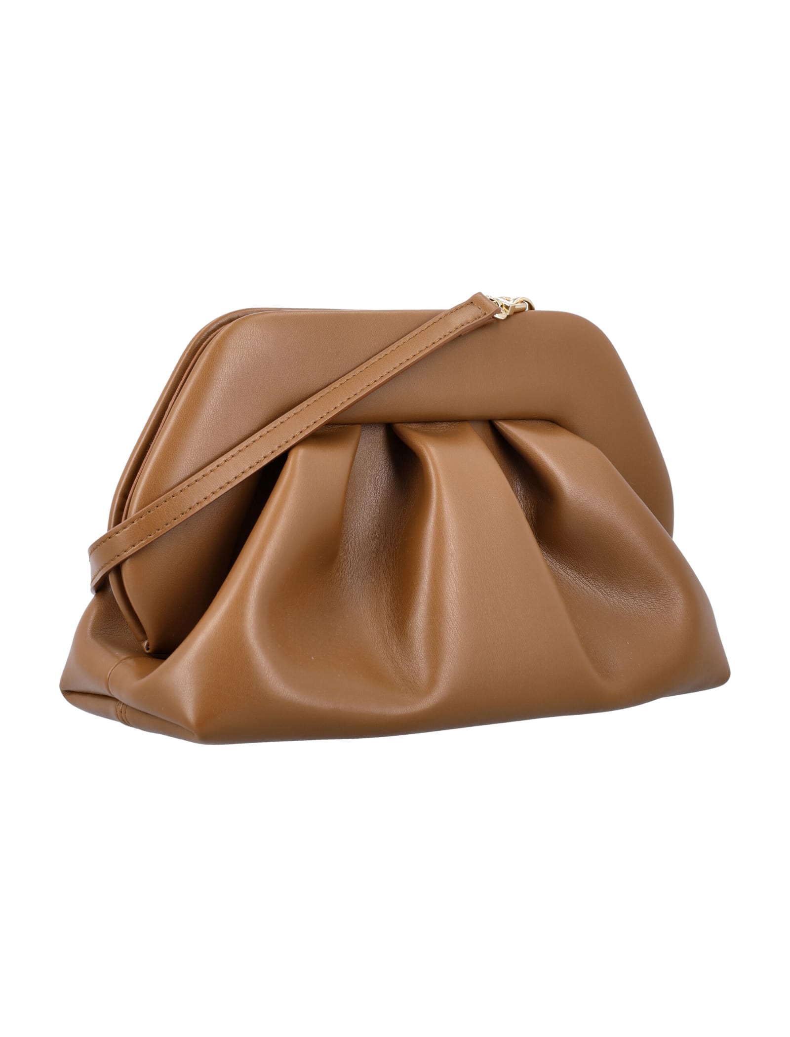 Shop Themoirè Tia Vegan Fabric Clutch In Caramel