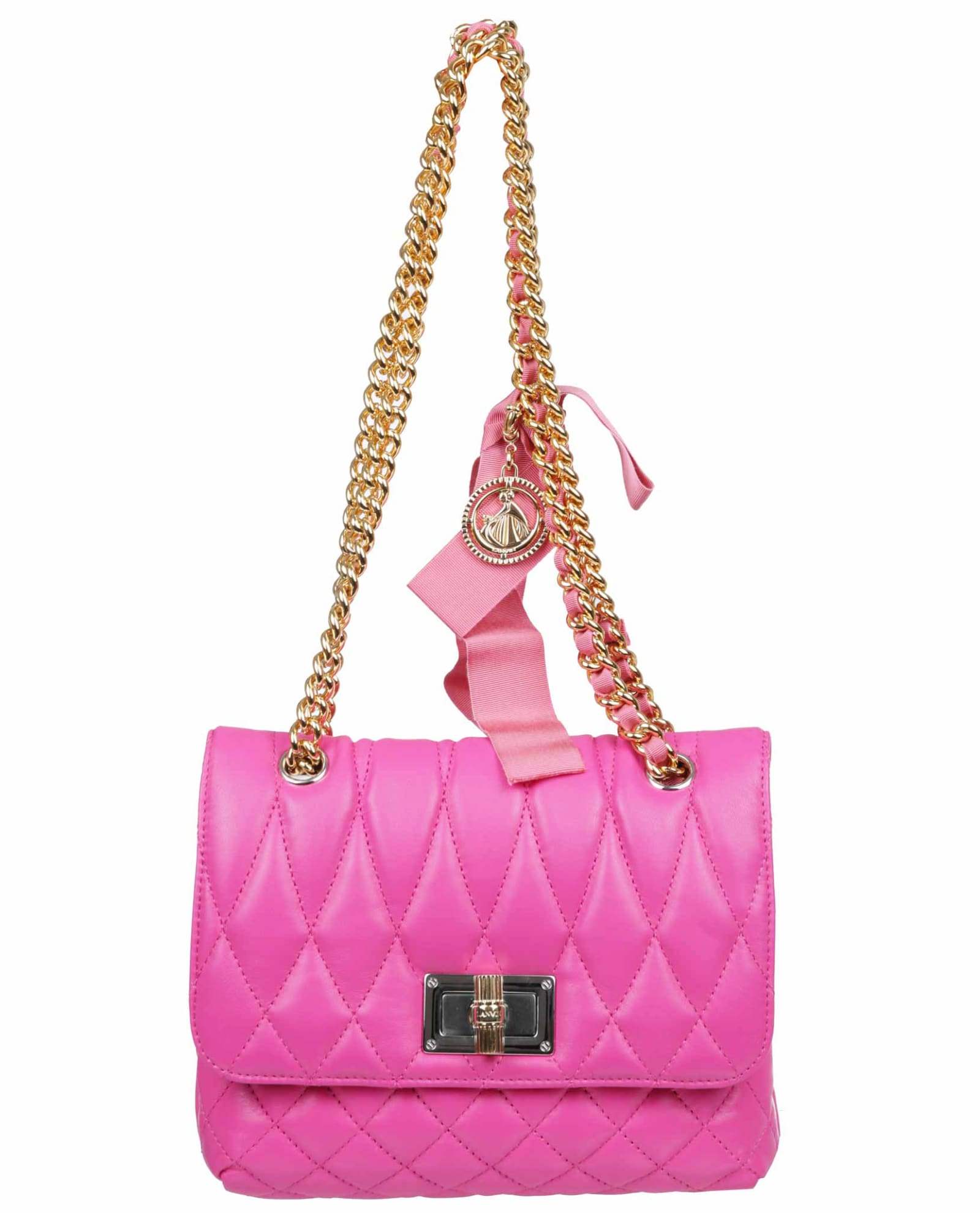 Lanvin Fuchsia Quilted Leather Mini Shoulder Bag