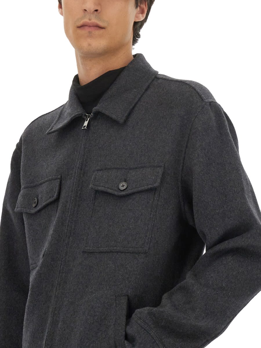 Shop Theory Wool Jacket In Charcoal