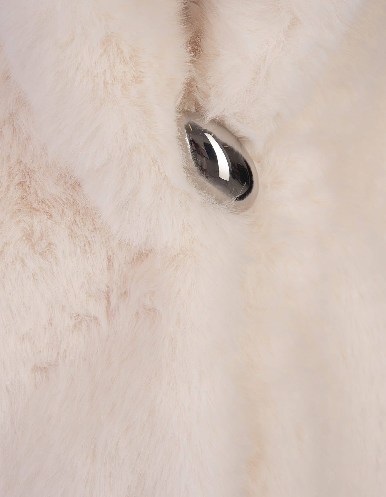 Shop Giuseppe Di Morabito Long White Faux Fur Coat With Brooch