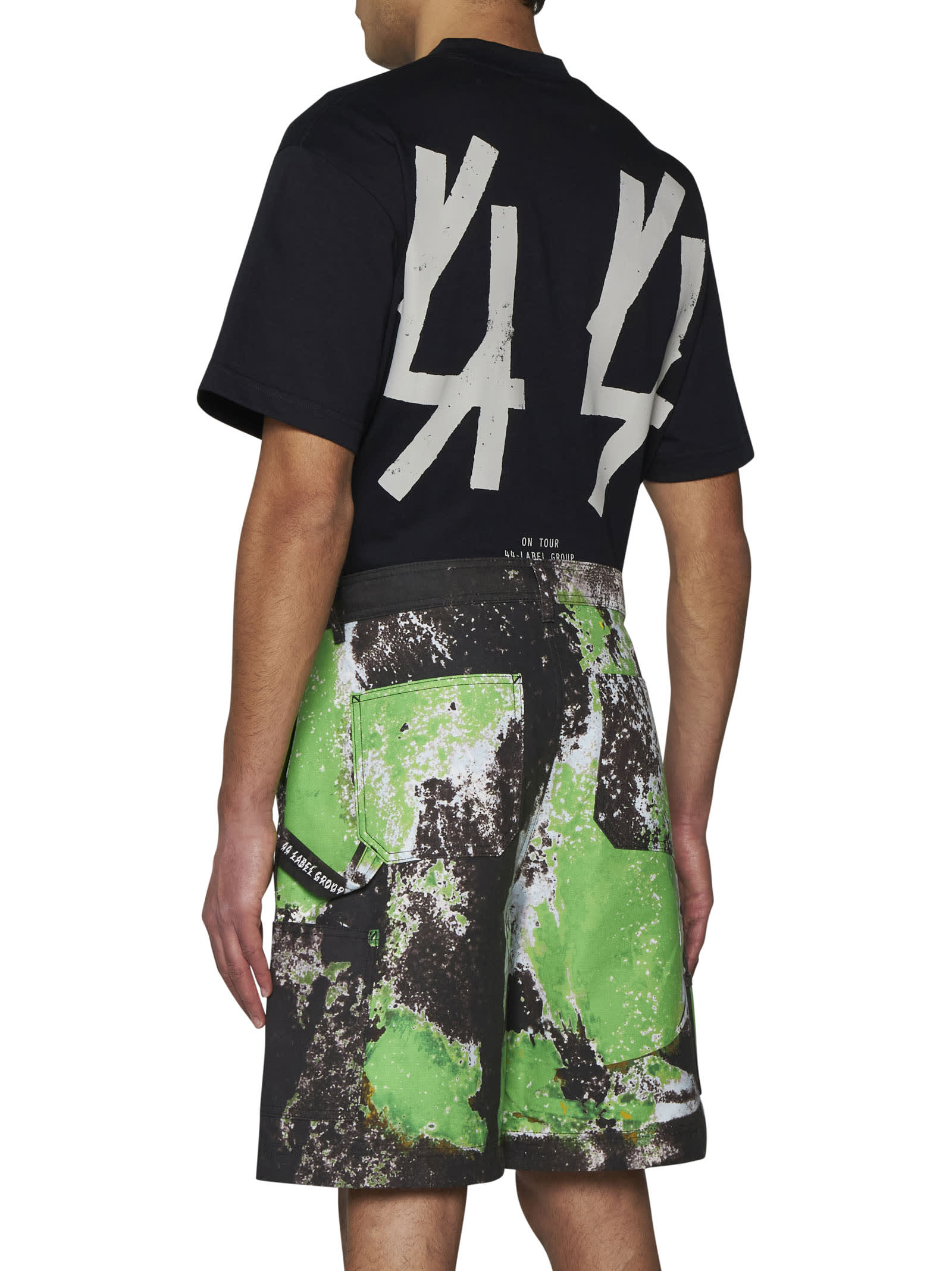 Shop 44 Label Group Shorts In Black+grunge Green