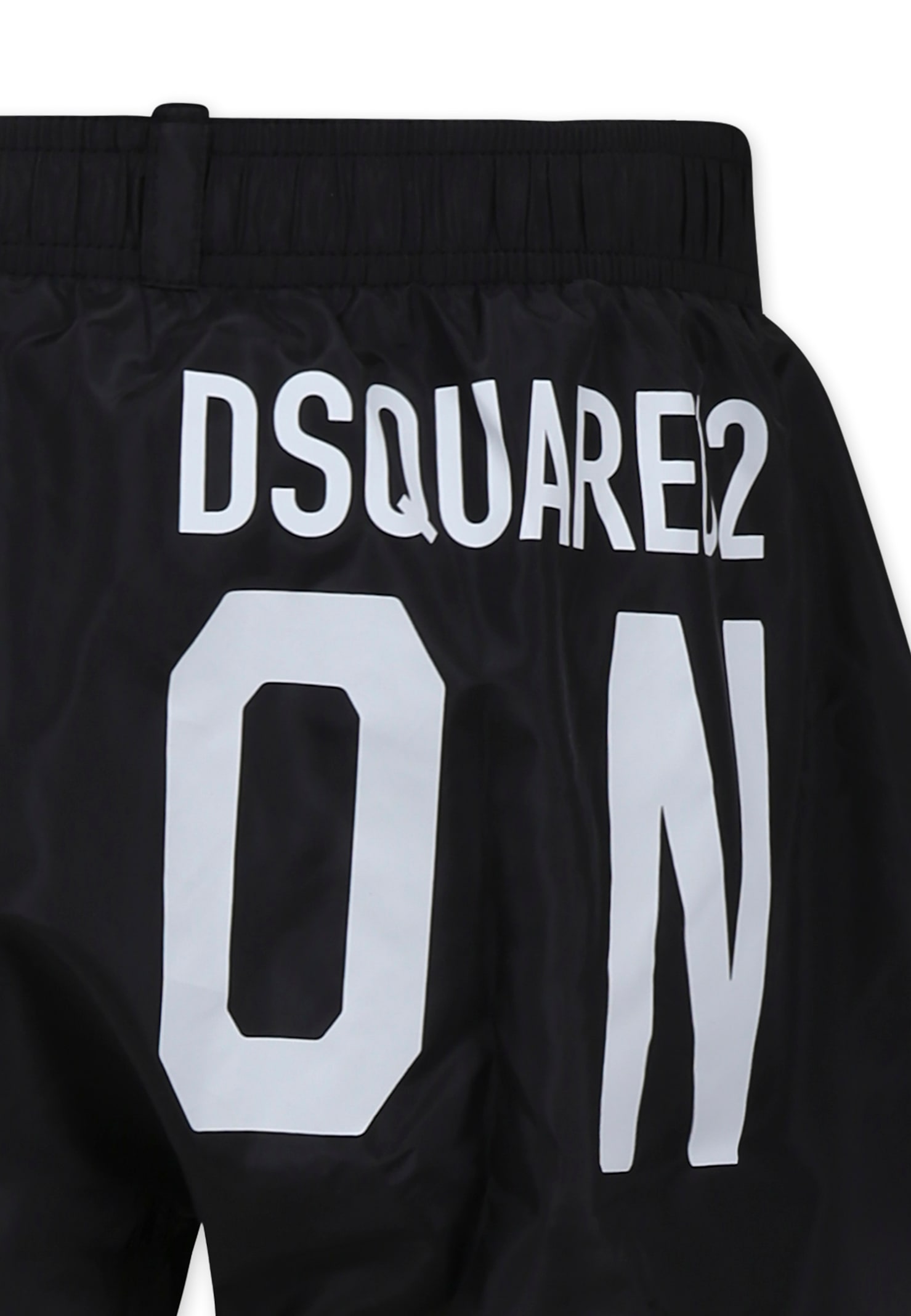 Shop Dsquared2 Black Swim Shorts For Boy With Logo