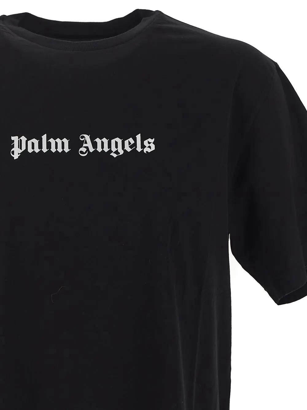 Shop Palm Angels Classic Logo Slim Tee In Black