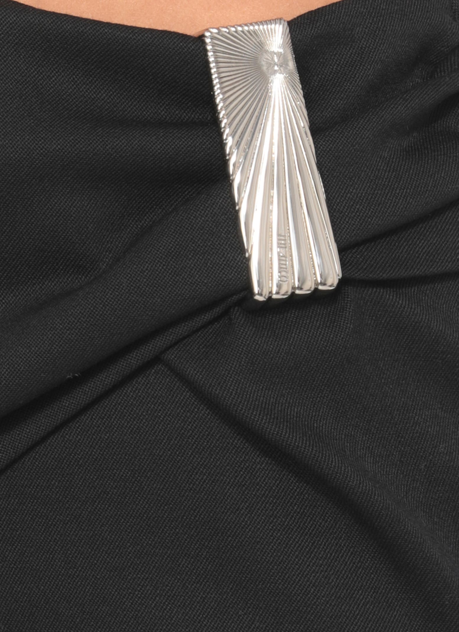 Attico Draped Mini Skirt Metal Embellishment In Black