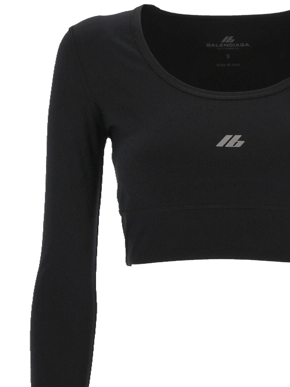 Balenciaga Activewear Long-sleeved Sports Bra In Black