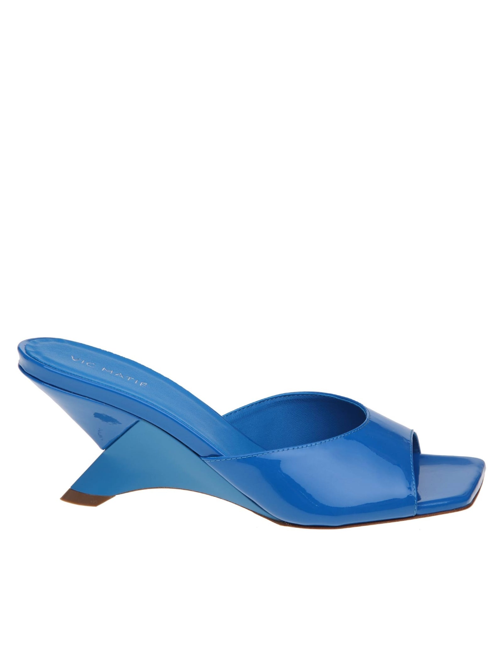 Vic Matié Feather Mules In Paint Leather Color Blue