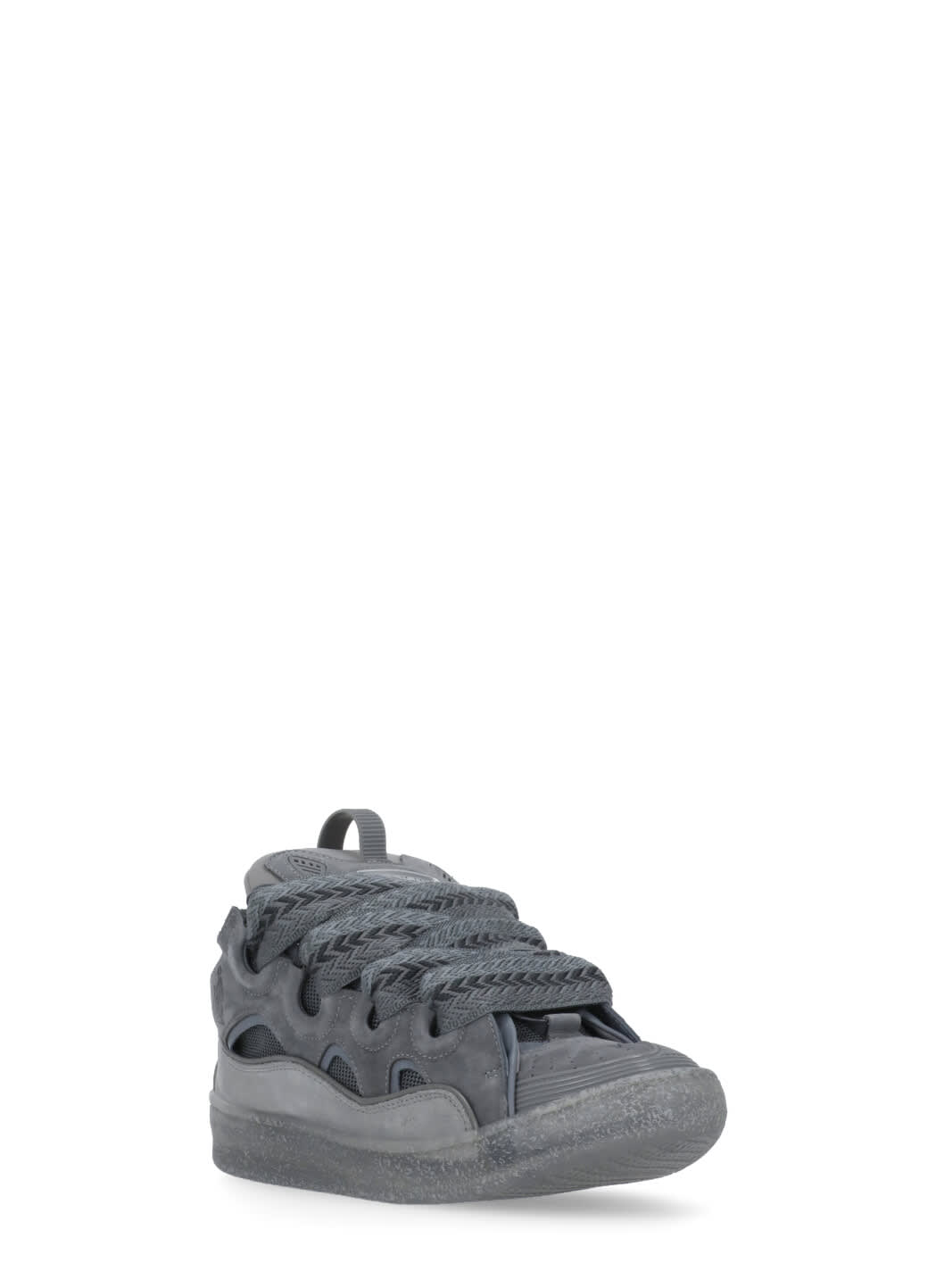 Shop Lanvin Curb Sneakers In Grey