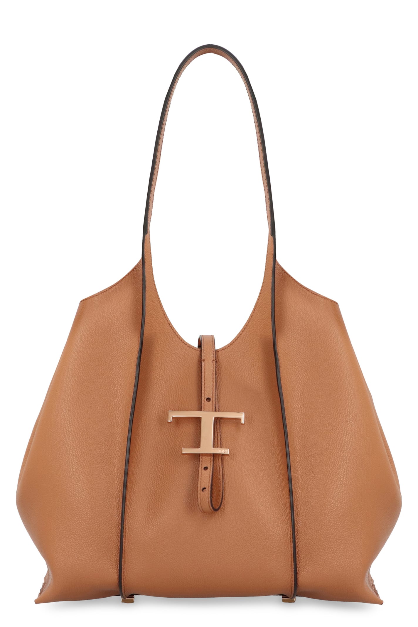 Tod's T Timeless Small Leather Tote Bag In Saddle Brown