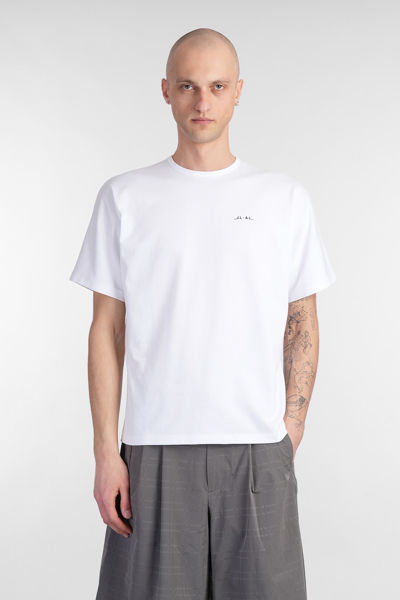 J.L-A.L J. L-A. L Dalma Shortsleeve T-shirt In White Cotton