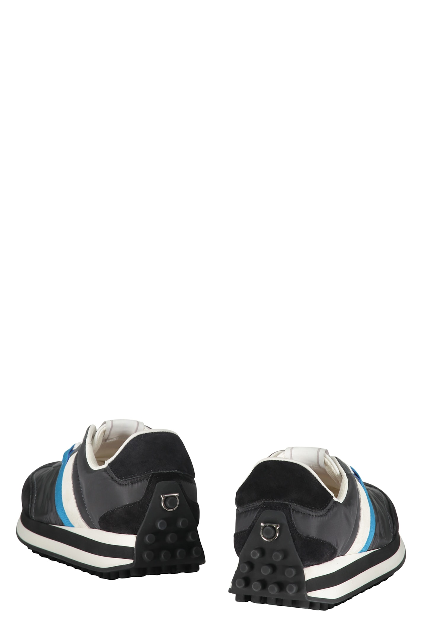 Ferragamo Side-stripe Low-top Sneakers In Gray