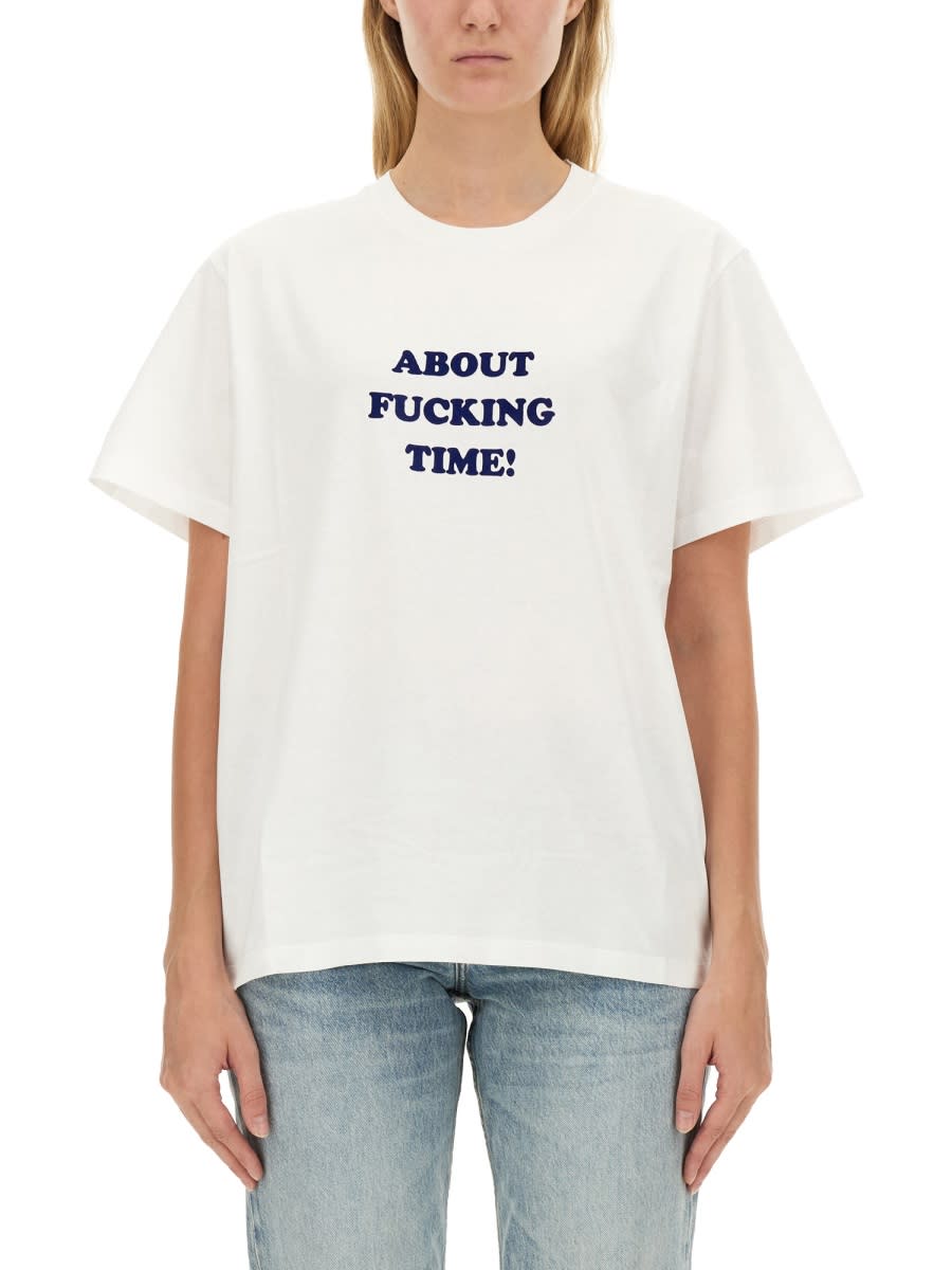 Shop Stella Mccartney T-shirt About Time In White