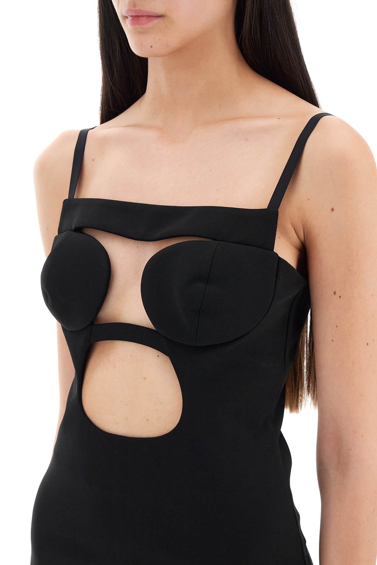 Shop Nensi Dojaka Cut-out Top With Padded Cup In Black (black)