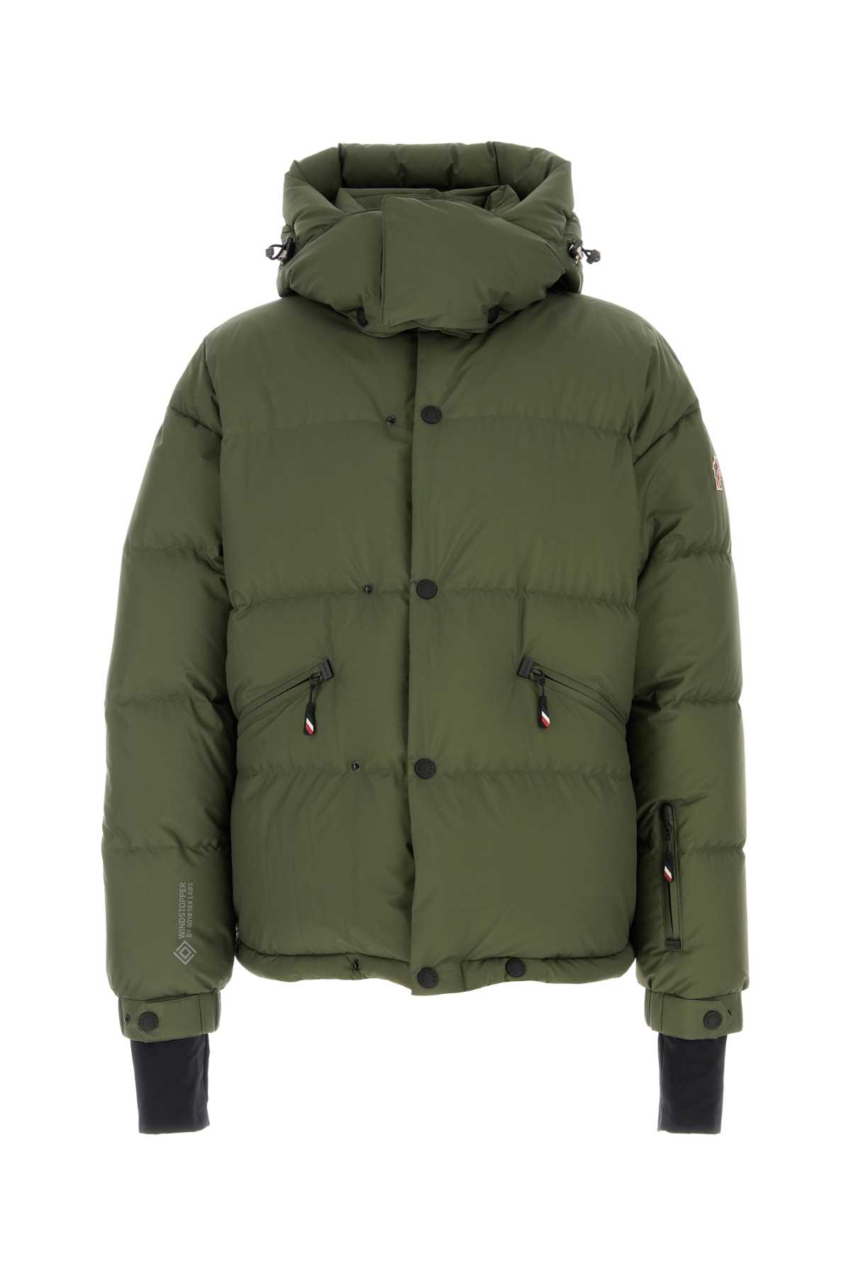 Shop Moncler Olive Green Nylon Coraia Down Jacket In 83n