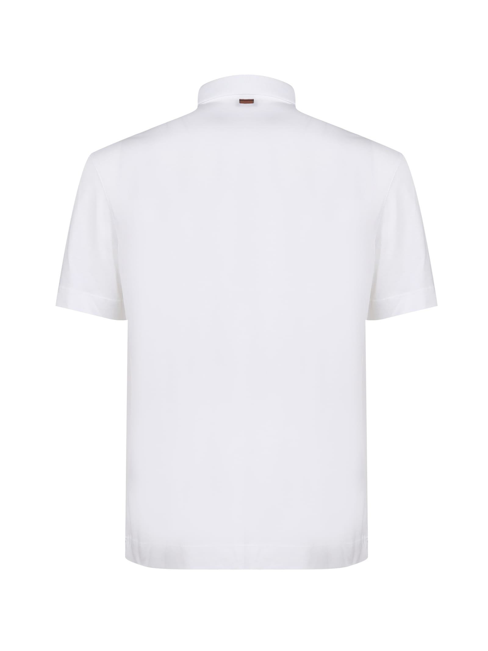 Shop Ermenegildo Zegna Polo T-shirt In Cotton In White