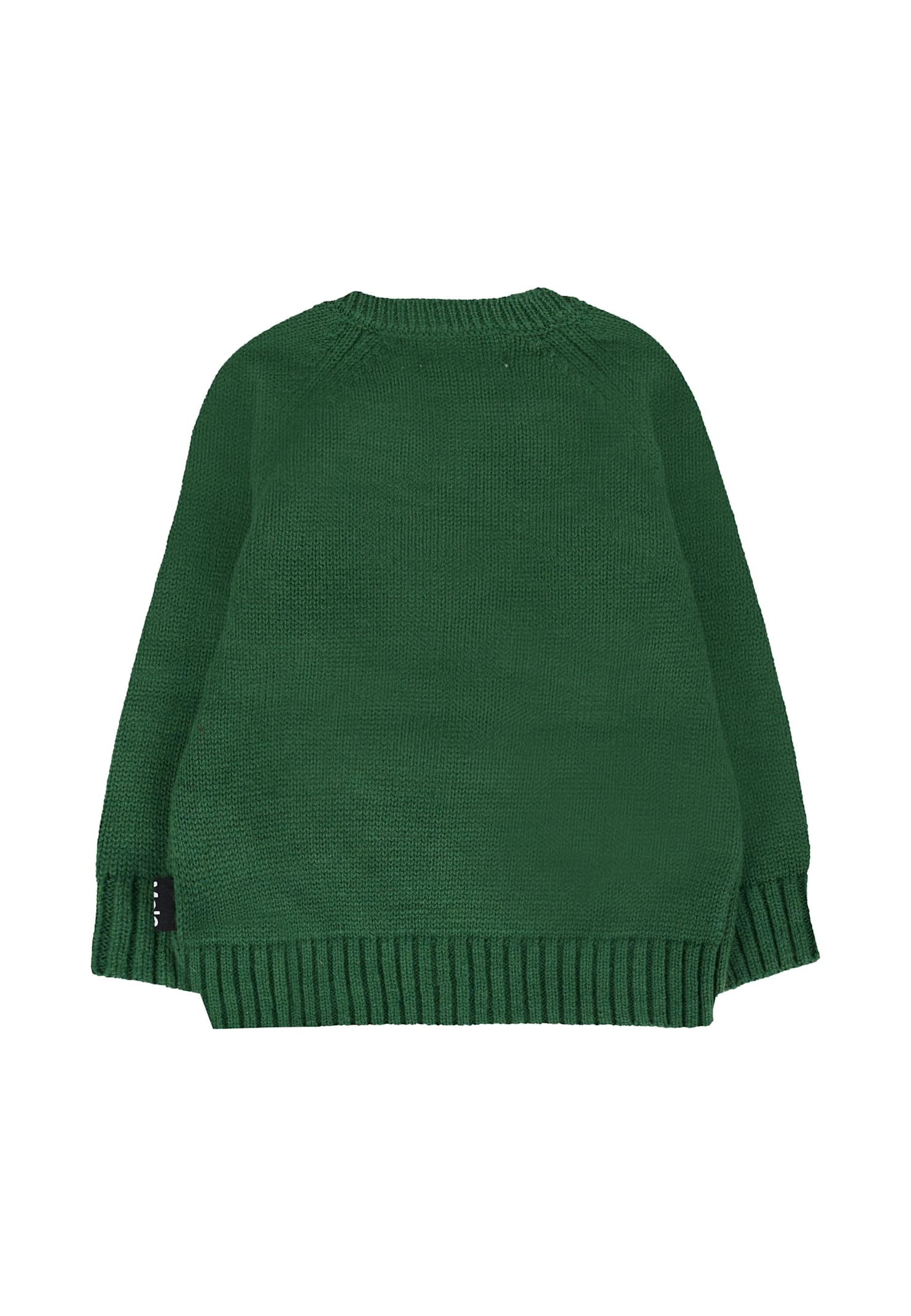 Molo Green Sweater For Babykids With Dog In Green