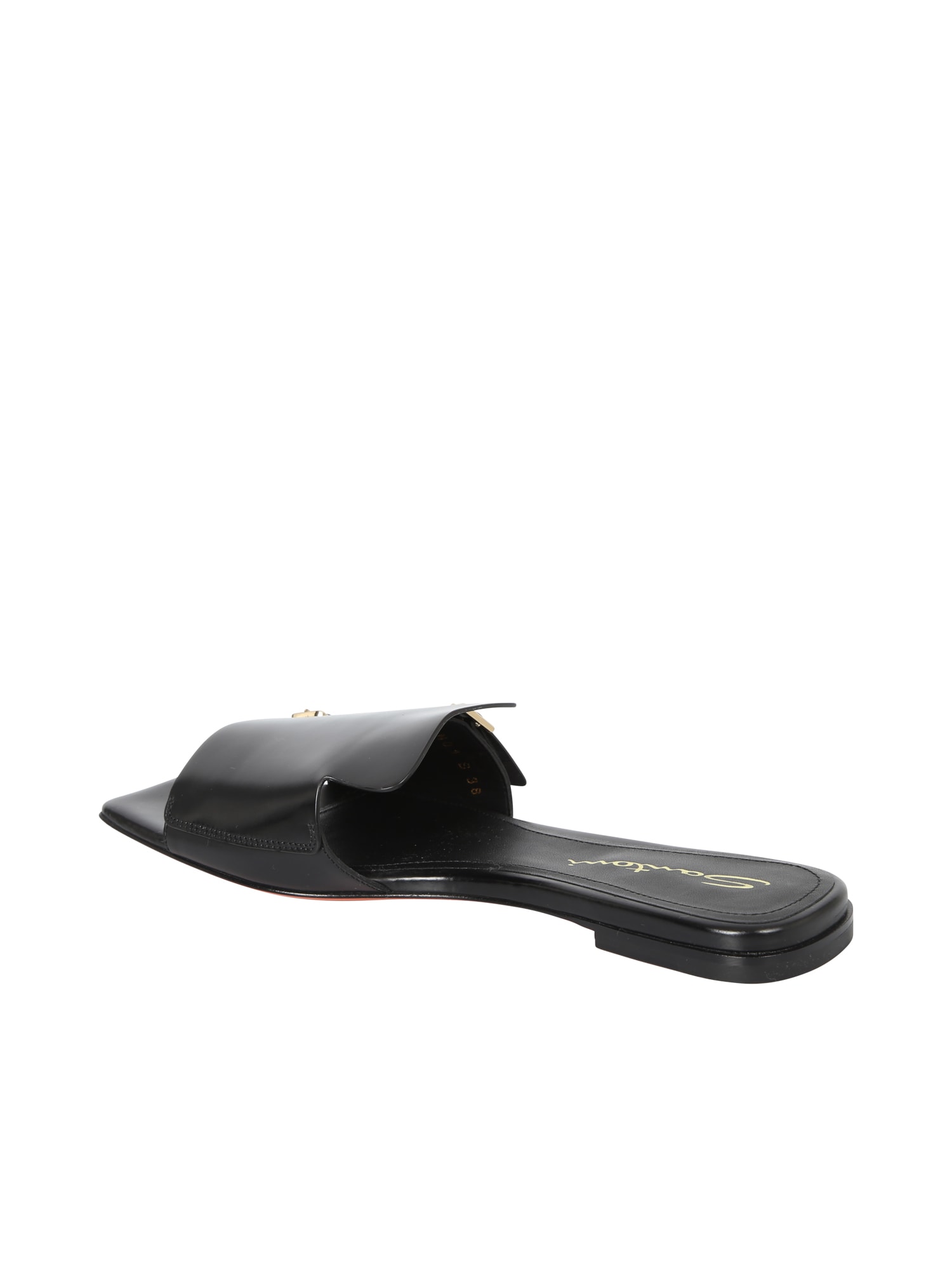 Shop Santoni Double Buckle Sandals In Black