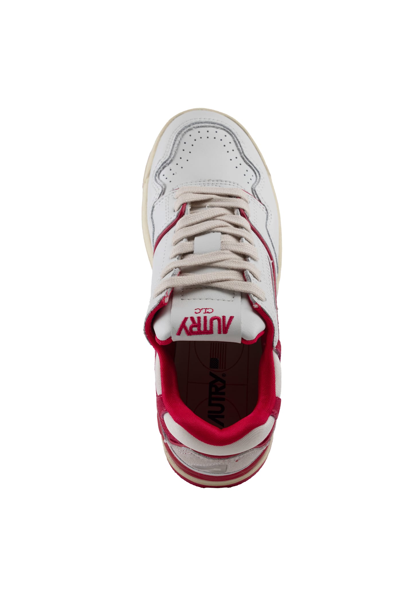 Autry Clc Sneakers In Leather And Suede In White