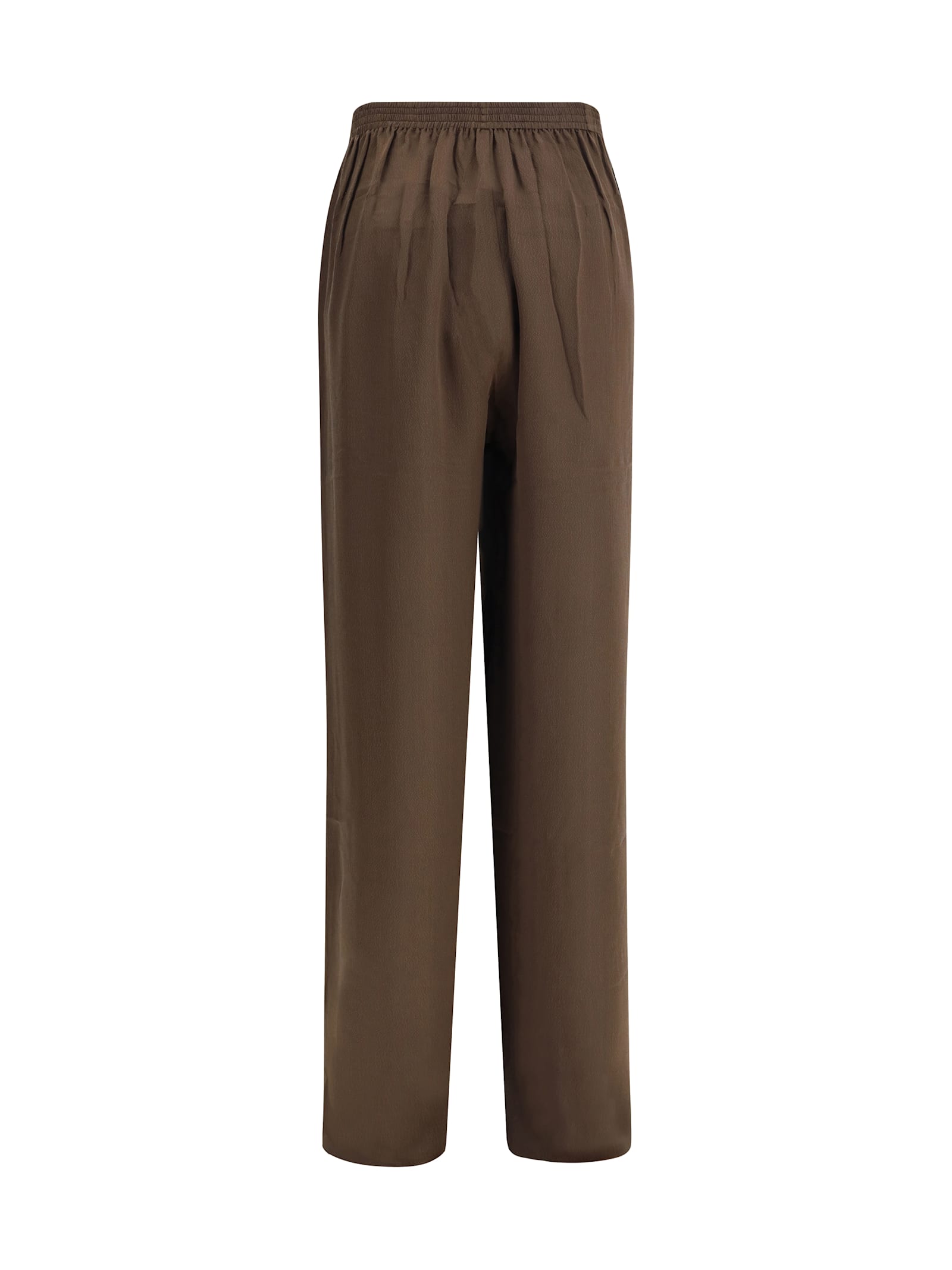 Petar Petrov Silk Wide Leg Pants In Brown