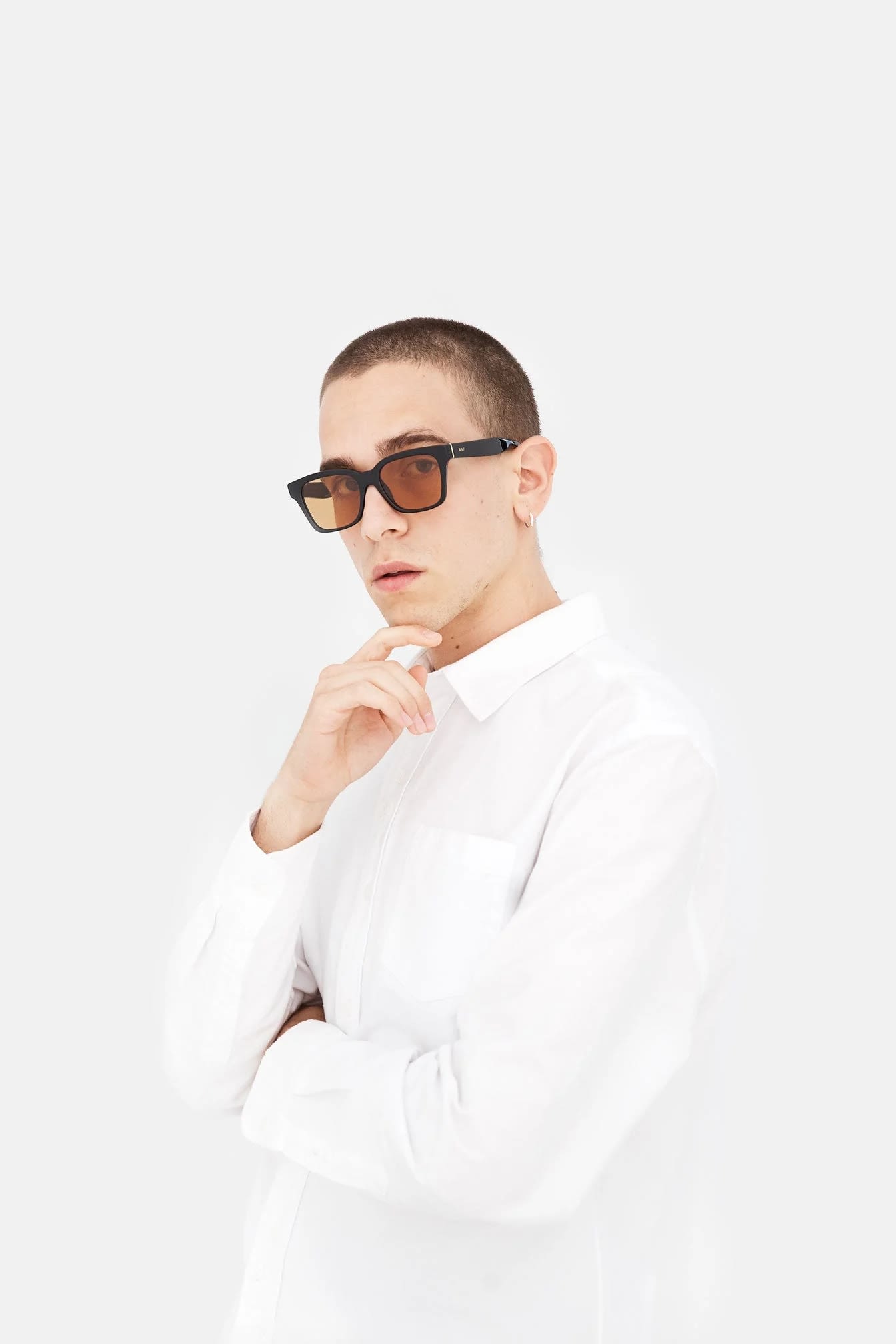 Retrosuperfuture America Refined Bold Square Frame Sunglasses In Brown