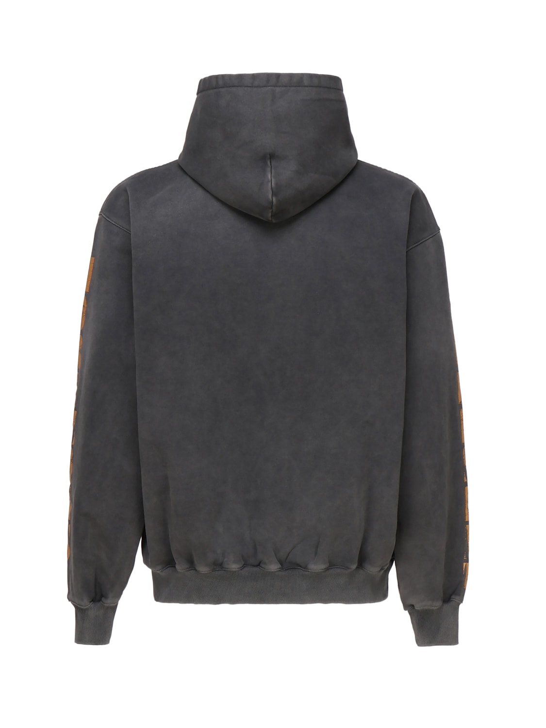 Shop Represent Logo Cotton Sweatshirt With Hood In Aged Black