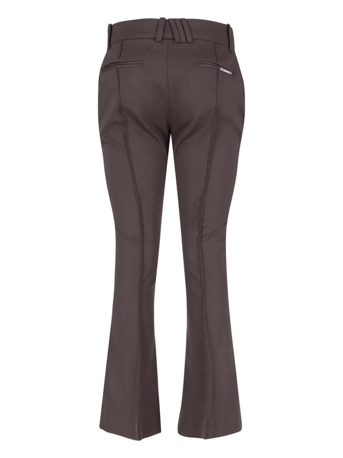 Attico Straight Leg Trousers Belt Loops In Brown