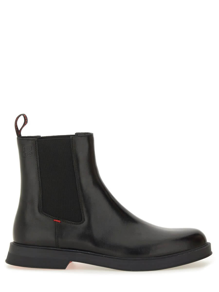 Hugo Boss Hugo Leather Chelsea Boot In Black