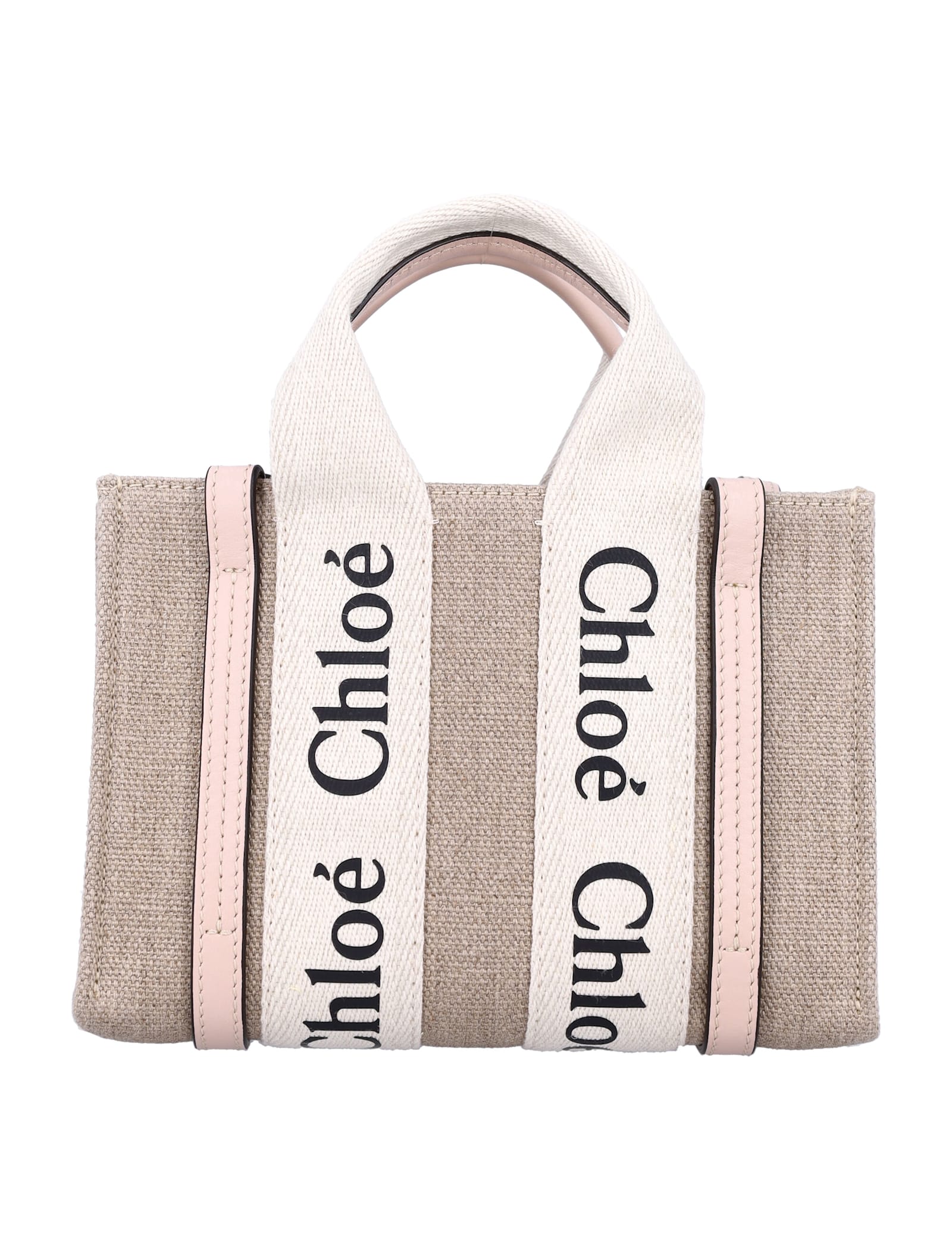 Shop Chloé Woody Small Tote Bag In Cement Pink