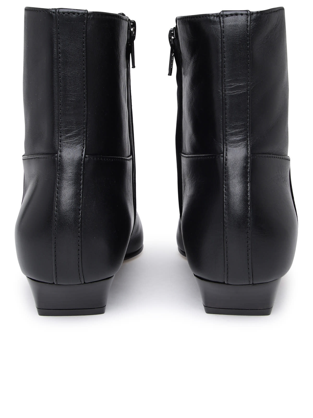 Shop Khaite Black Leather Ankle Boots