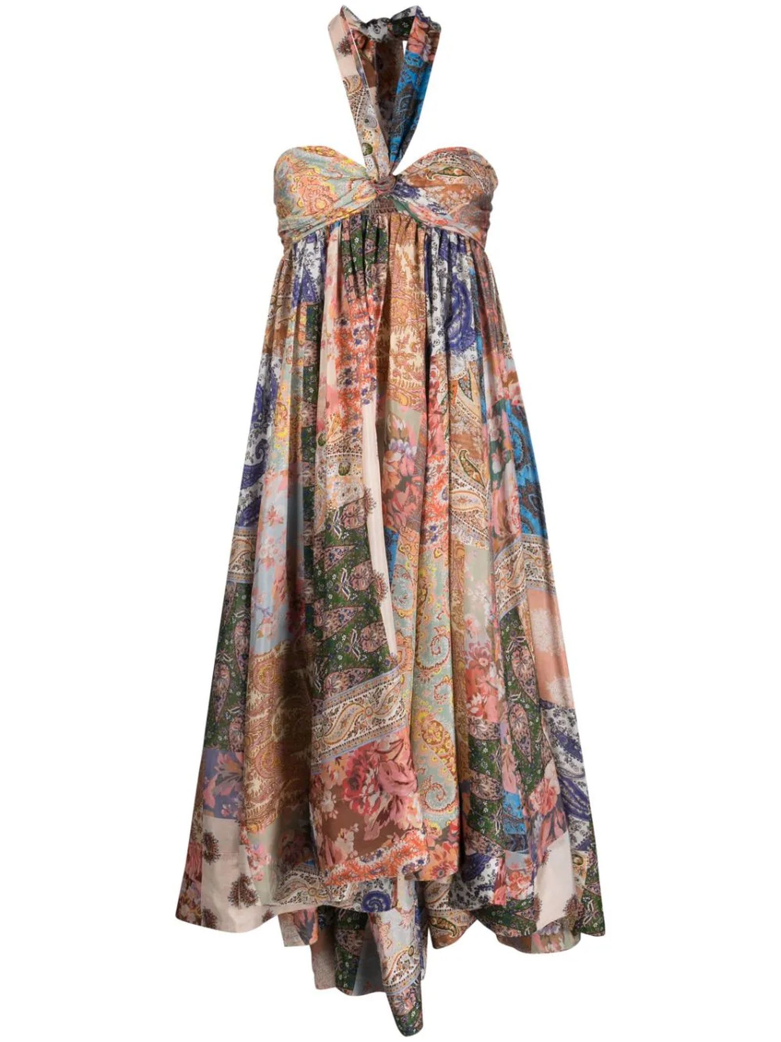 Shop Zimmermann Multicolour Silk Devi Dress In Fantasia