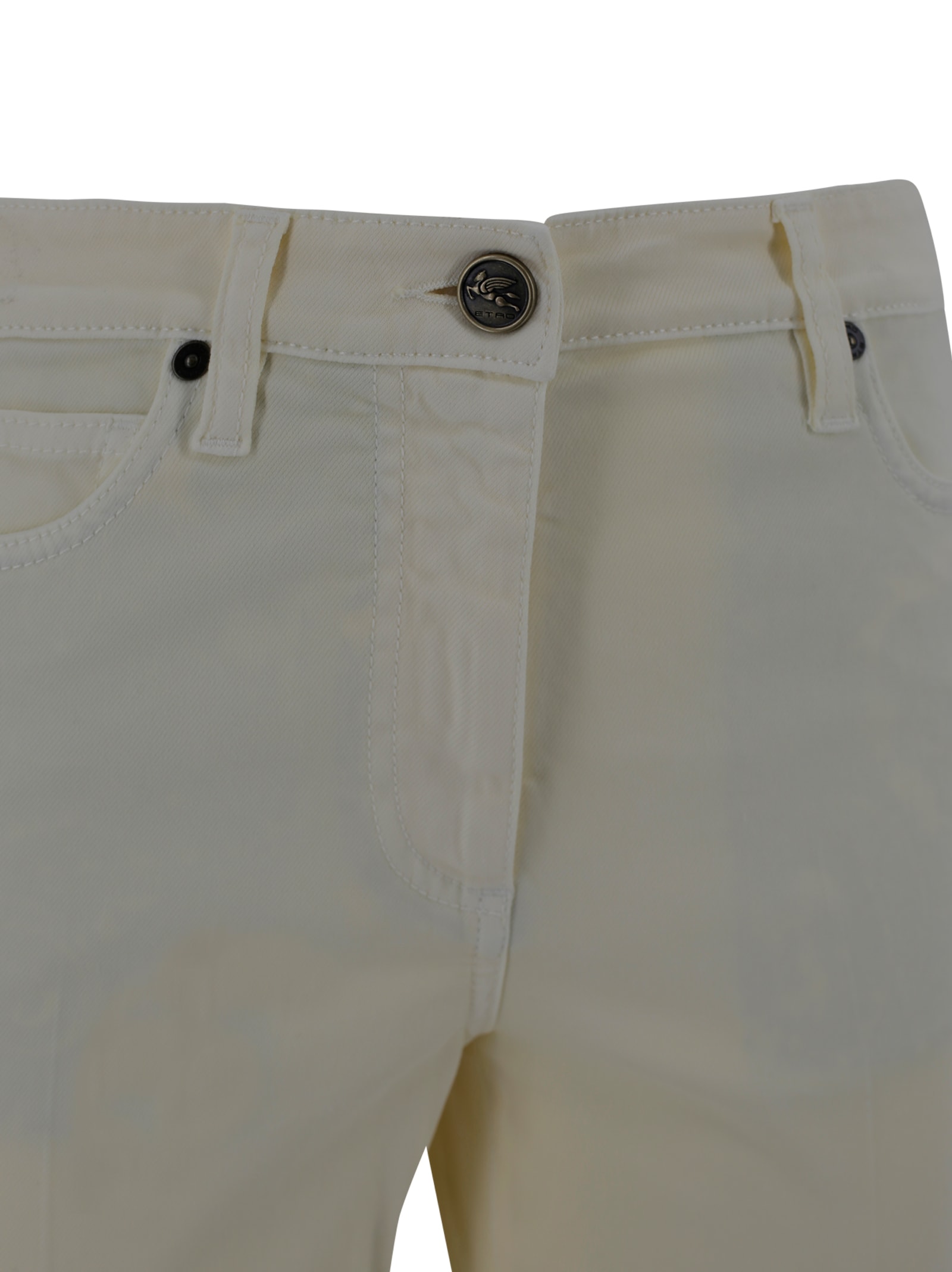 Etro Embroidered-detail Five-pocket Design Jeans In Green