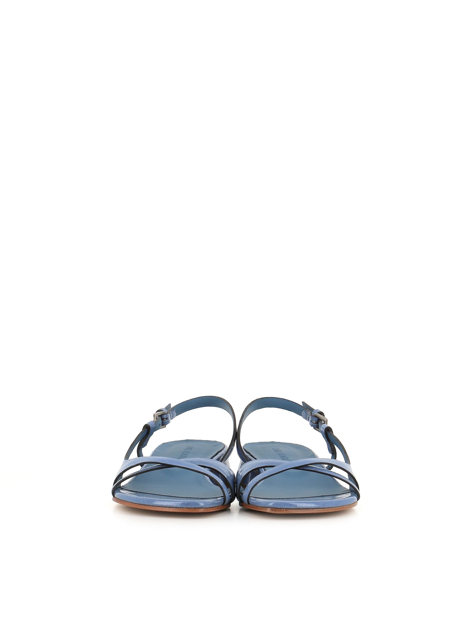 Del Carlo Strappy Block-heel Sandals In Blu Avio