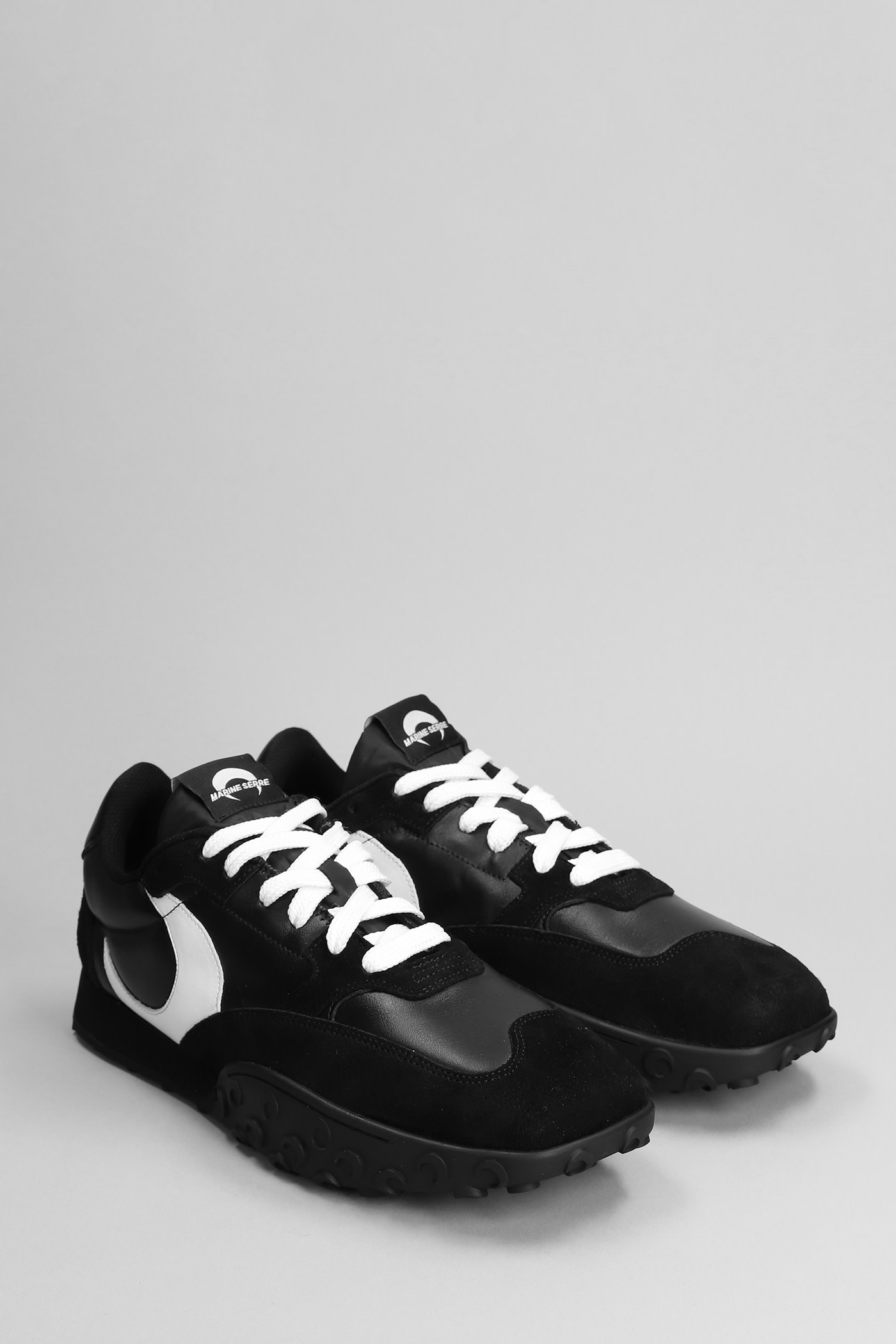 Shop Marine Serre Ms Rise 22 Sneakers In Black Leather