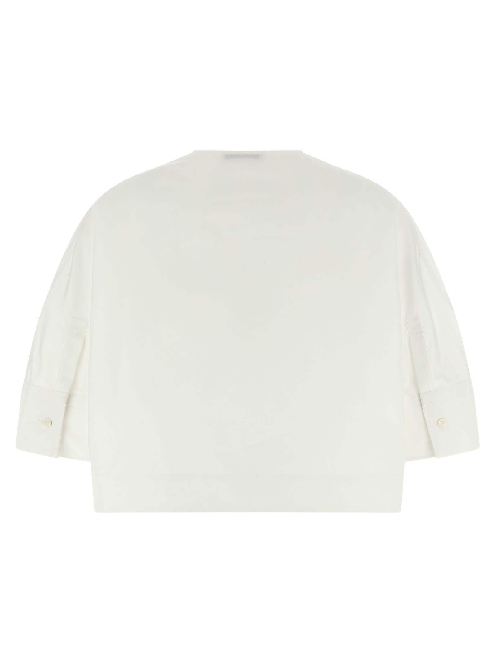 Givenchy Cropped Cotton Shirt With Button Closures In White