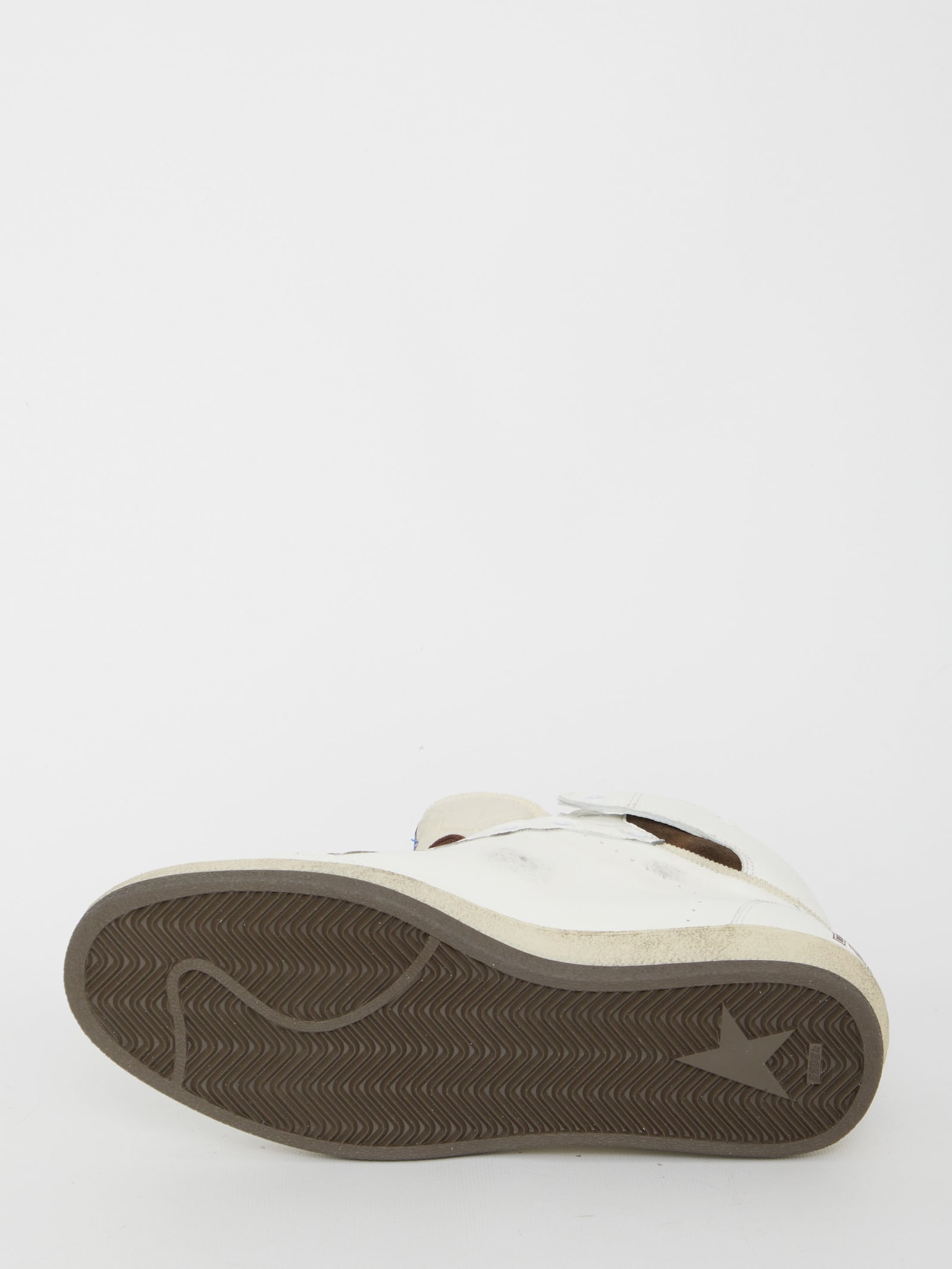 Shop Golden Goose Sky-star Sneakers In White/beige/chocolate Brown