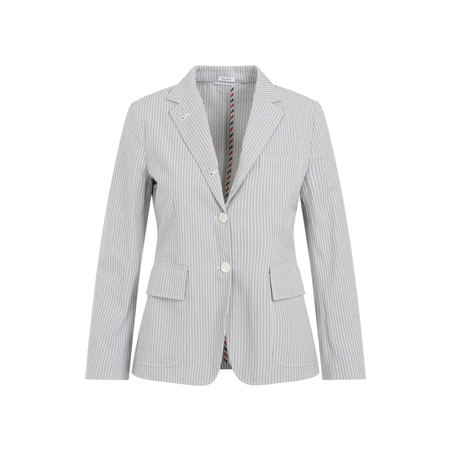 Shop Thom Browne Cotton Jacket In Lt Grey