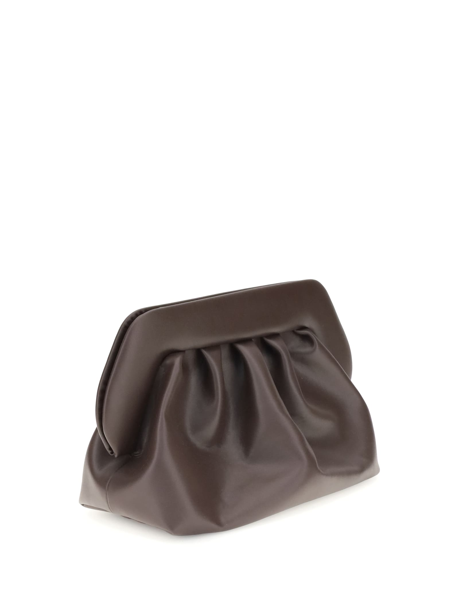 Themoirè Bios Clutch Bag In Brown