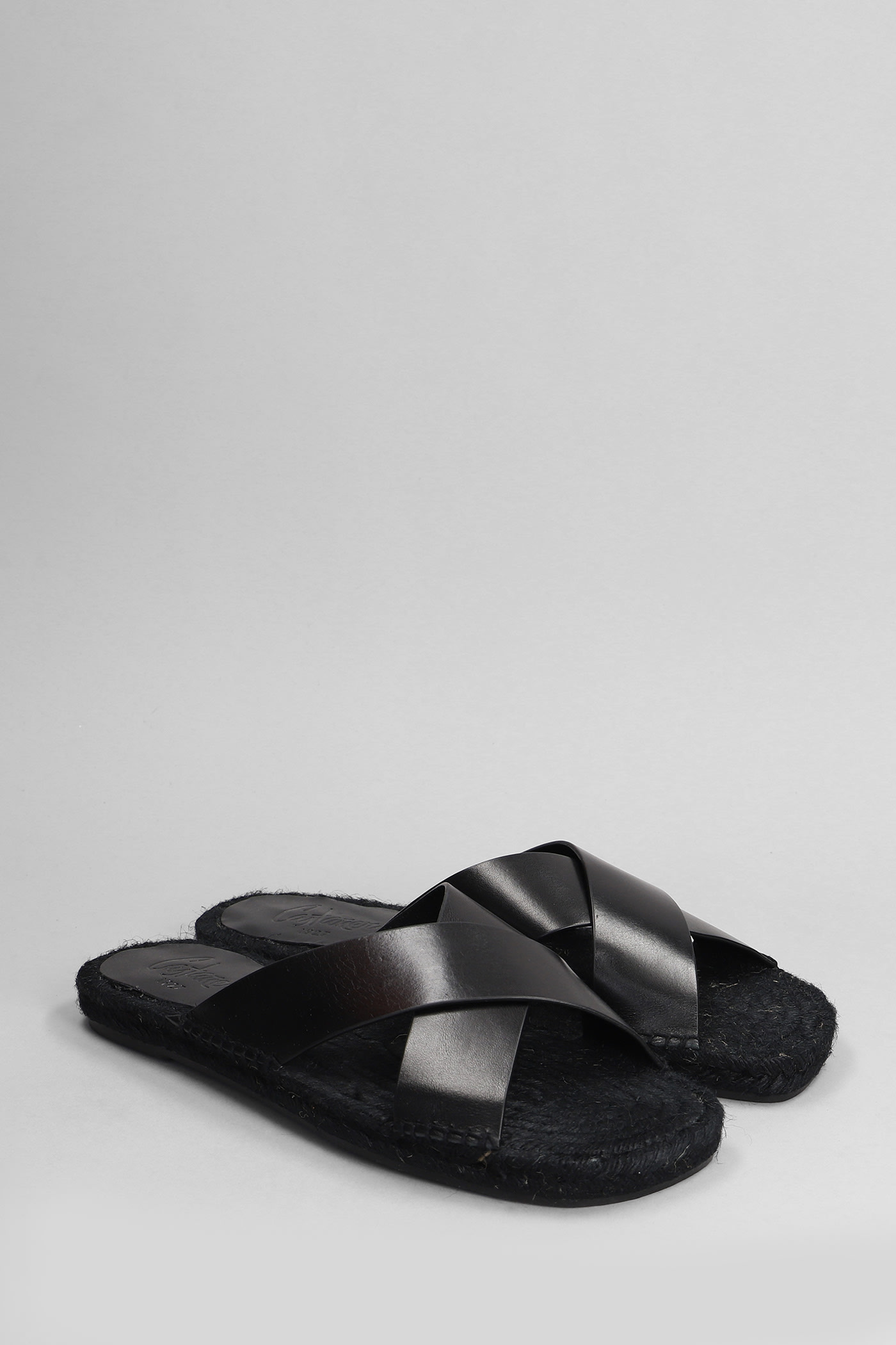 Shop Castaã±er Kevin-150 Flats In Black Leather
