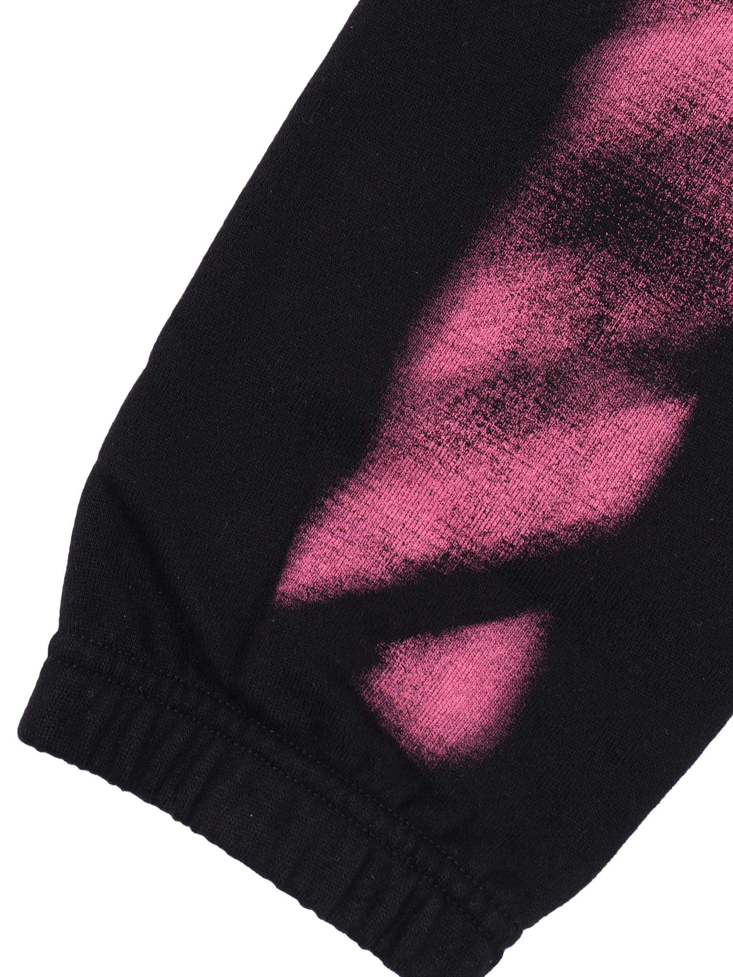 Off-white Arrow Spray Sweatpant Black - Fuchsia In Black