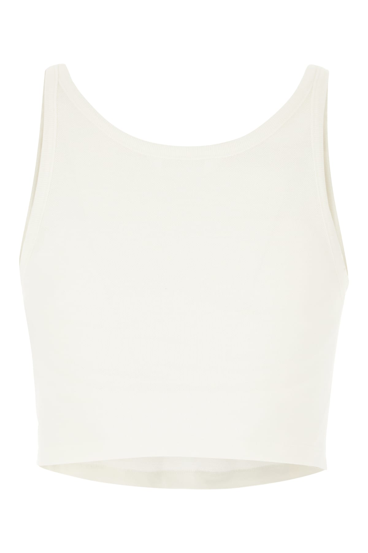 Shop Palm Angels Ivory Cotton Top In 0310