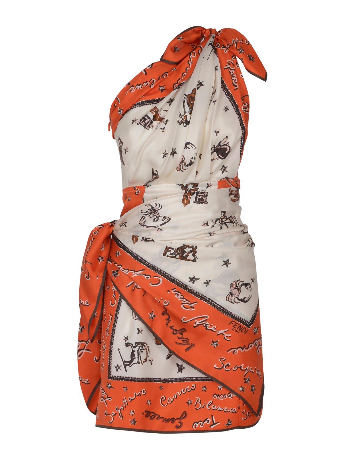 One-shoulder Wrap Midi Dress