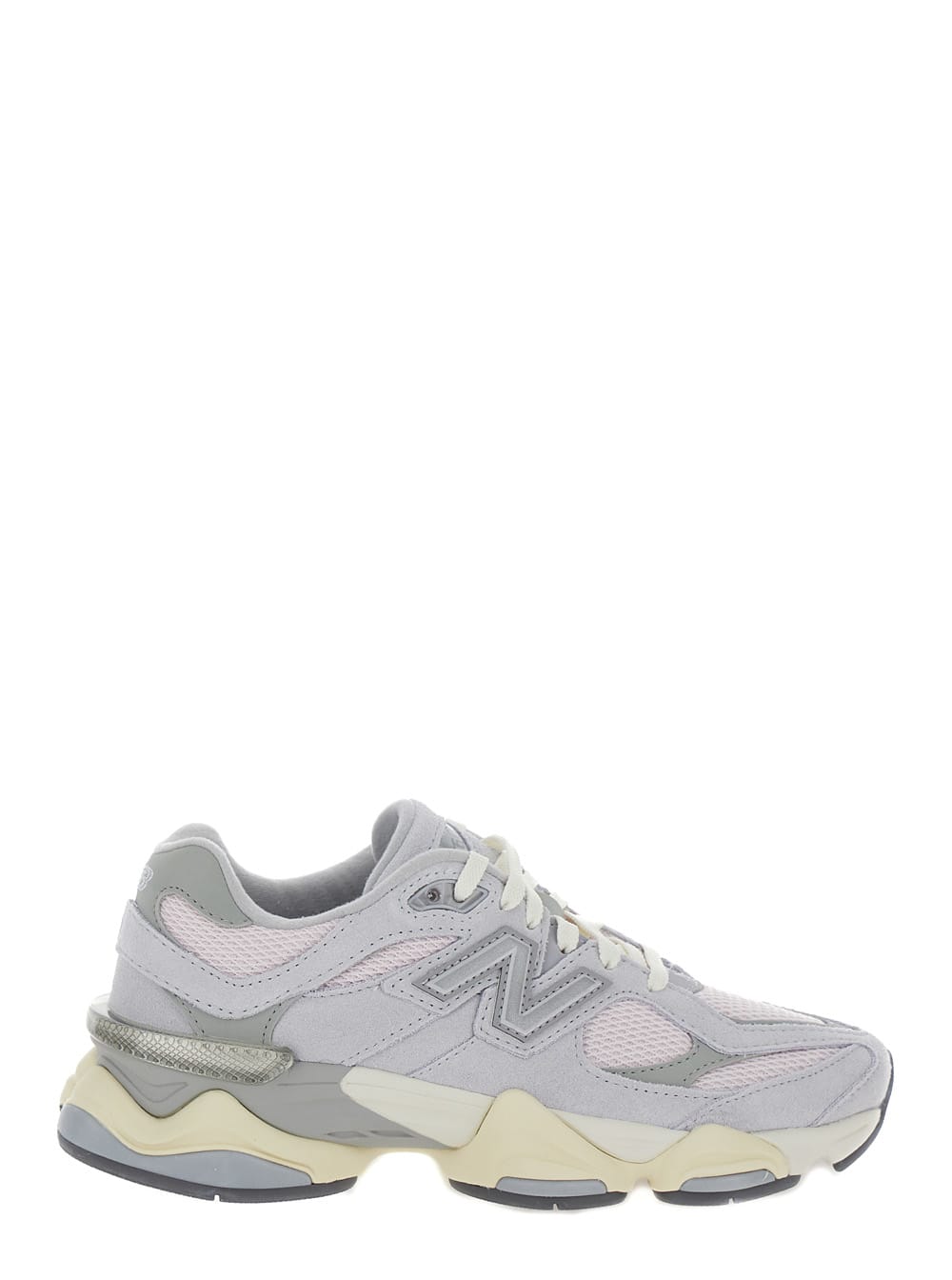 9060 Grey Sneakers With Logo In Leather Woman