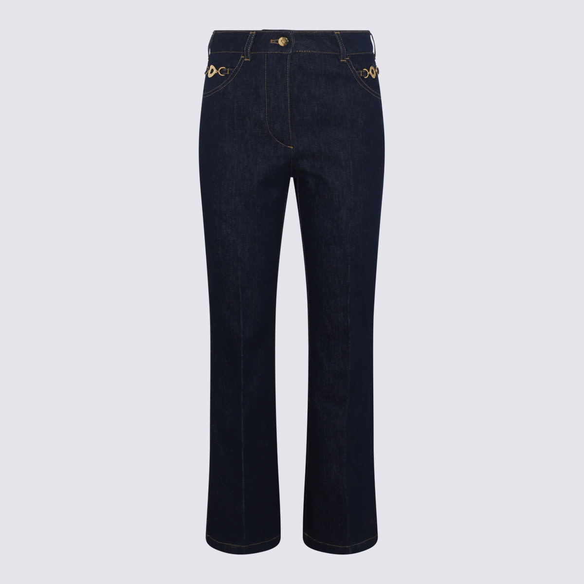 Shop Patou Midnight Blue Cotton Blend Jeans In Rodeo Blue