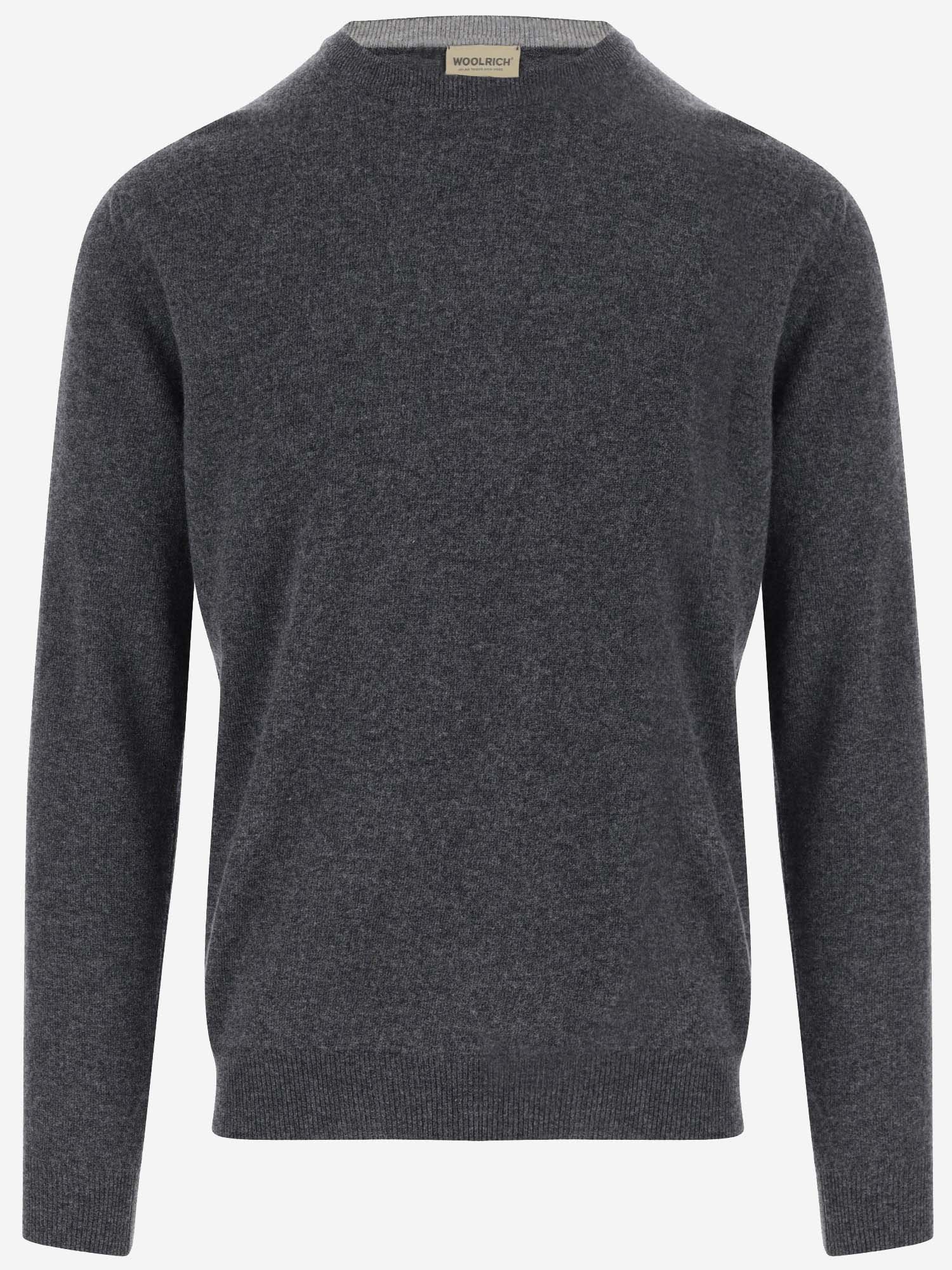 Woolrich Logo Embroidered Crewneck Jumper In Grey
