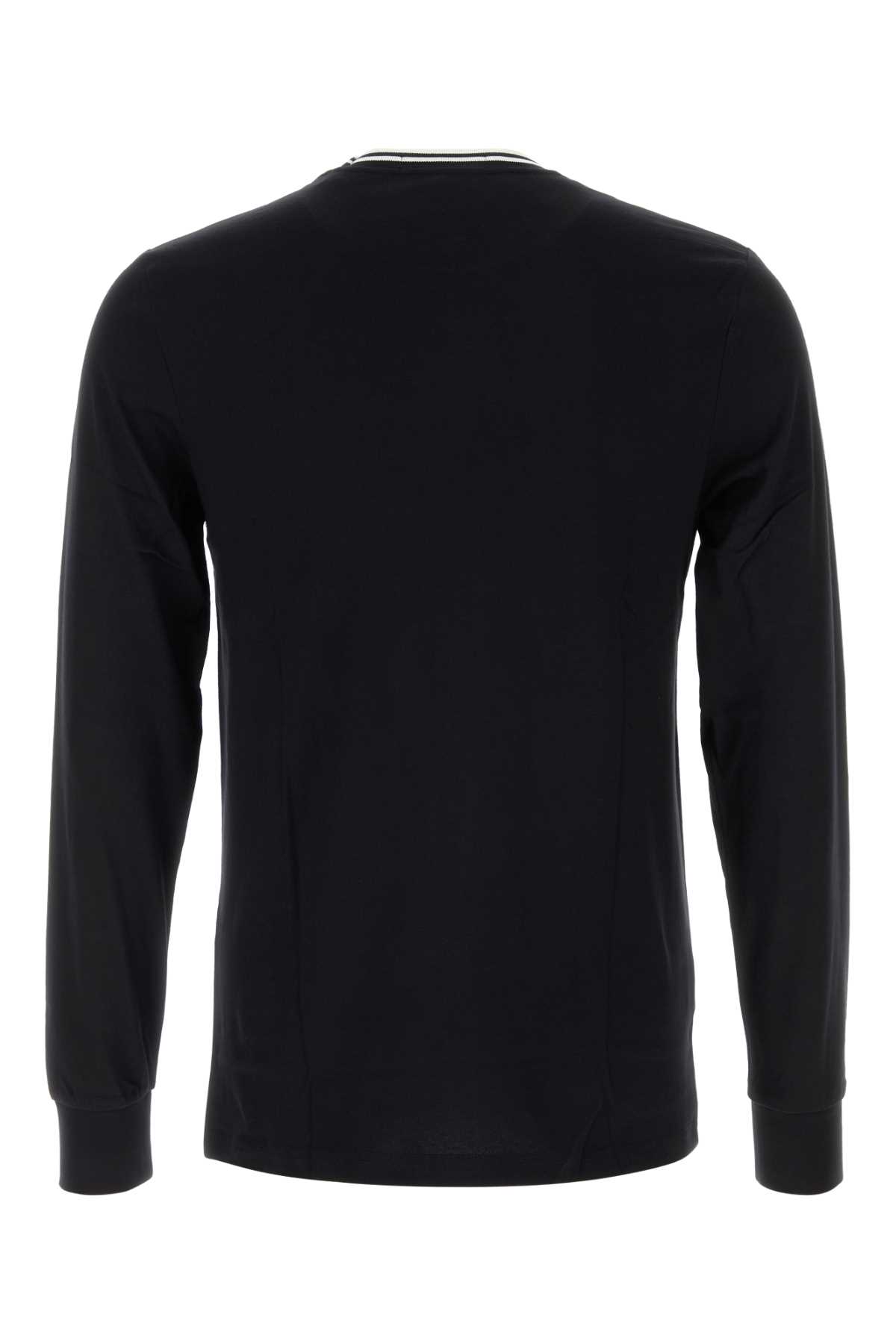 Fred Perry Logo Embroidered T-shirt In Black