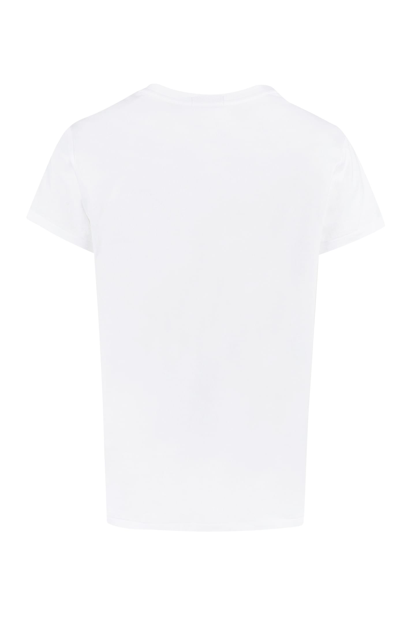 Shop Ralph Lauren Logo Cotton T-shirt In White